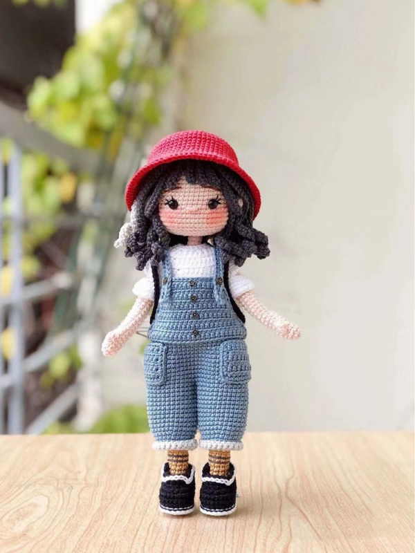 DIY编织材料包 可爱女孩摆件 衣服可穿脱 换装 毛线钩针趣味手工 玩偶 - 图片 5