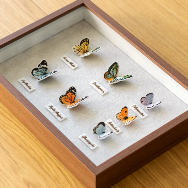 Embroidery DIY handmade couple gift photo frame pendant butterfly specimen decorative painting - Image 3