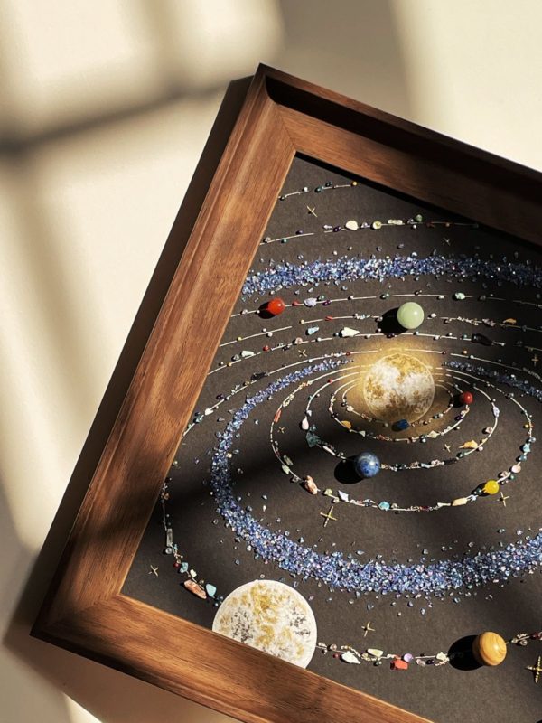 宇宙标本DIY 礼物 装饰画 八大行星 太阳系 软装 家居画