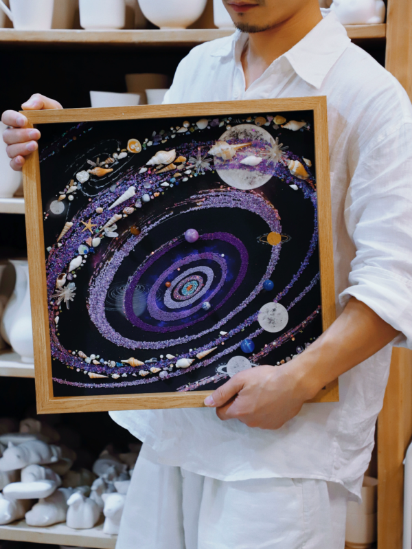 夜光紫色炫彩宇宙 礼物推荐 家居相框挂画 宇宙矿石画 星空 摆件 - 图片 5