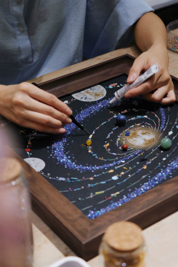 夜光紫色炫彩宇宙 礼物推荐 家居相框挂画 宇宙矿石画 星空 摆件 - 图片 6