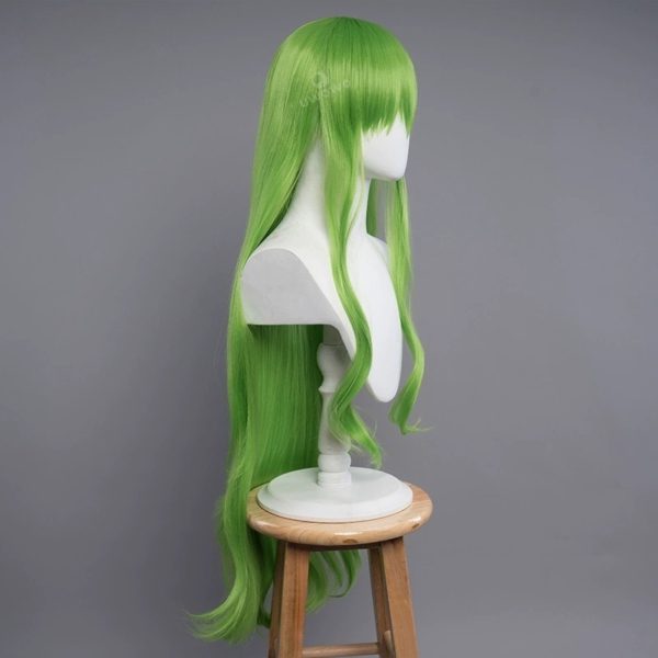 C.C. Cosplay Wig – Code Geass Green 100cm Long Wig for Dress Version Costume - Image 3