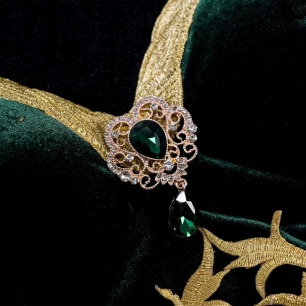 Code Geass C.C. Cosplay – Court Style Dark Green Gown for Women - Image 2