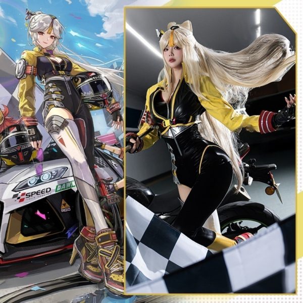 Genshin Impact Ningguang Racing Suit Cosplay Costume – Full Set for Women (Fan-Made)