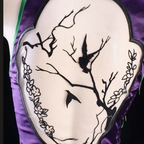 C.C. Cosplay Costume – Code Geass Purple Cheongsam Dress for Women - Image 4