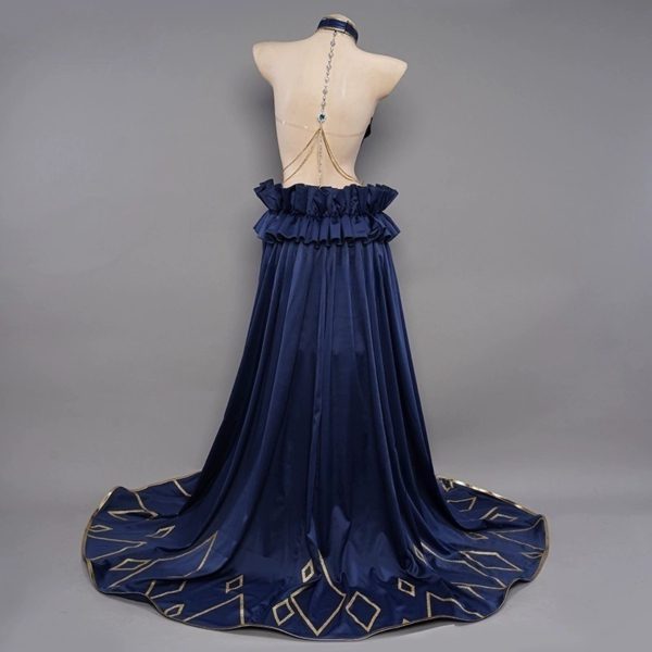 C.C. Chessboard Evening Dress Cosplay – Mahjong Soul × Code Geass Collaboration Costume for Women - Image 4
