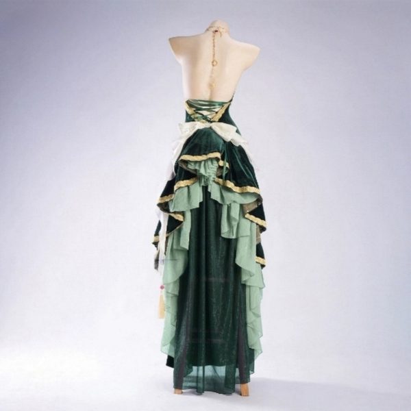Code Geass C.C. Cosplay – Court Style Dark Green Gown for Women - Image 5