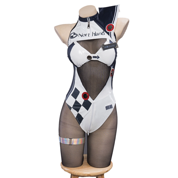Shenhe Racing Cosplay Costume – Genshin Impact Fan-Made Bodysuit Full Set for Women - Image 2
