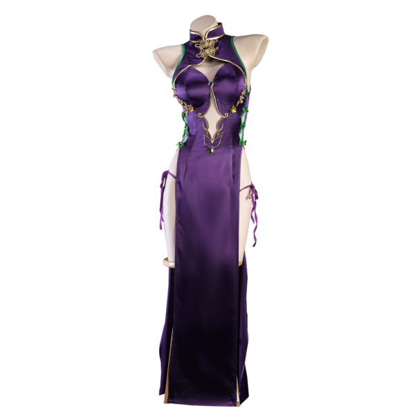 C.C. Cosplay Costume – Code Geass Purple Cheongsam Dress for Women - Image 6