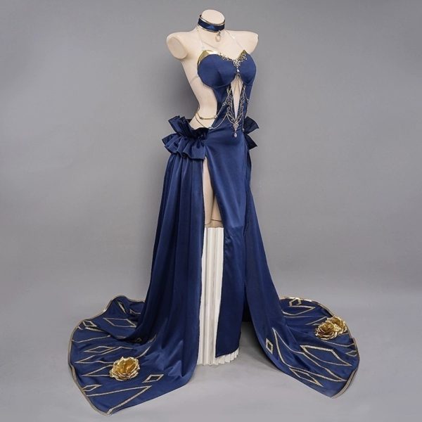 C.C. Chessboard Evening Dress Cosplay – Mahjong Soul × Code Geass Collaboration Costume for Women - Image 3