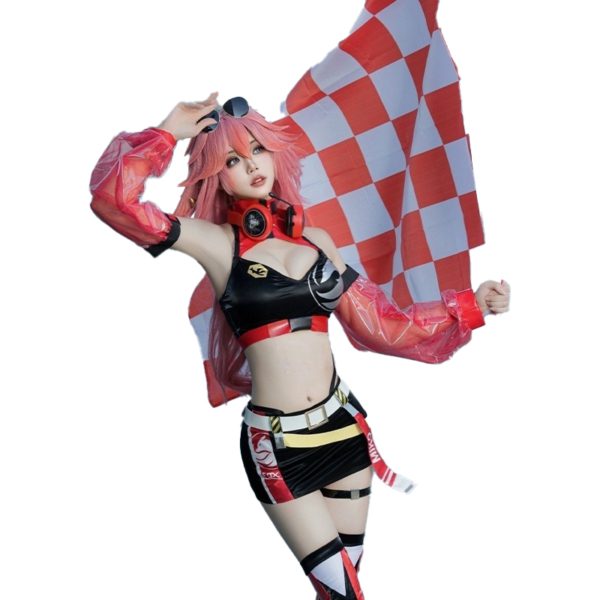 Yae Miko Racing Suit Cosplay Costume – Genshin Impact Fan-Made Outfit for Women
